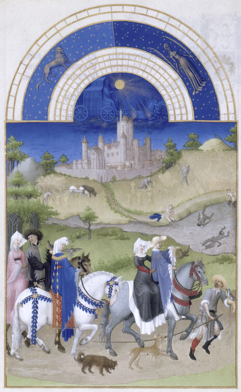 Très Riches Heures du Duc de Berry — August — Limbourg Brothers c. 1412