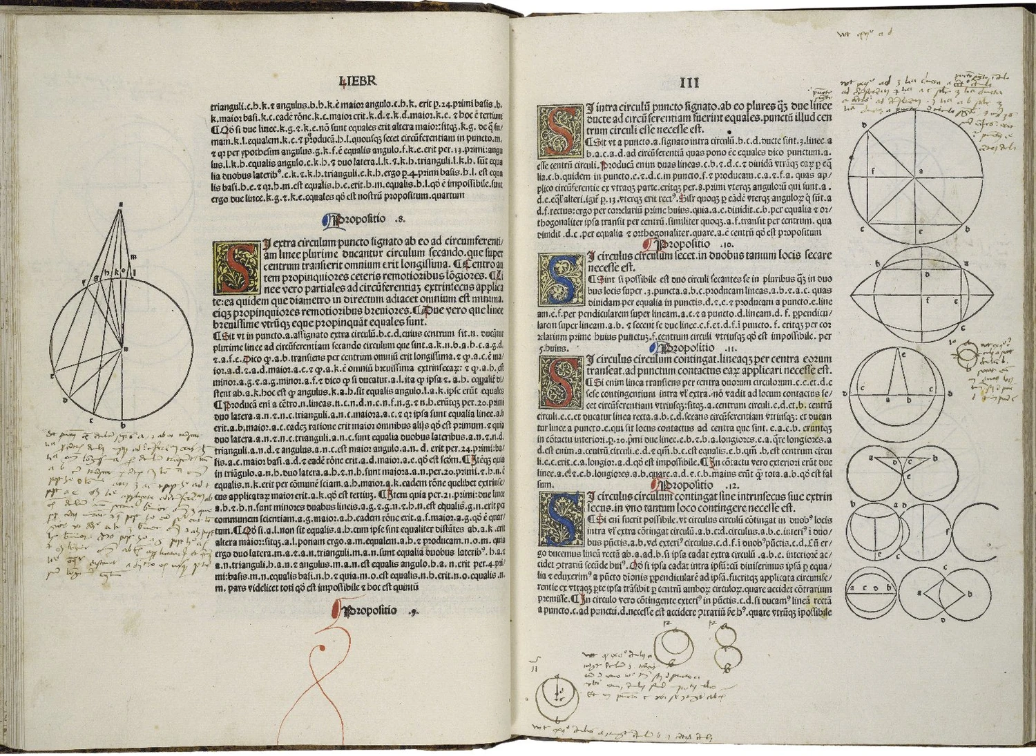 Erhard Ratdolt's 1482 Venetian edition of Euclid's Elements &mdash; first printed page with illuminated margins