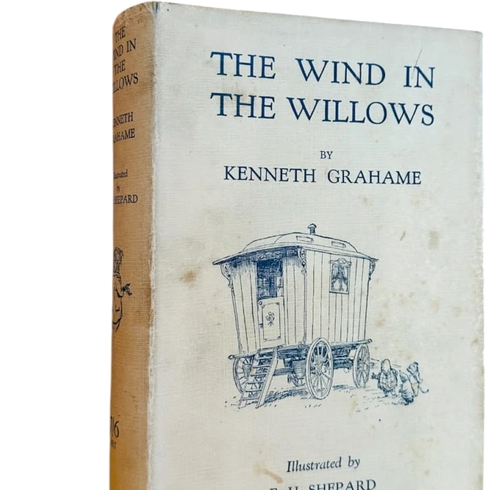 The Wind in the Willows by Kenneth Grahame — a 1908 cloth-bound edition illustrated by E. H. Shepard